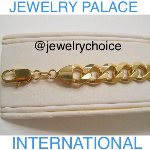 🆕14K Gold Filed Heavy Curve Link Unisex Bracelet - Picture 4 of 9